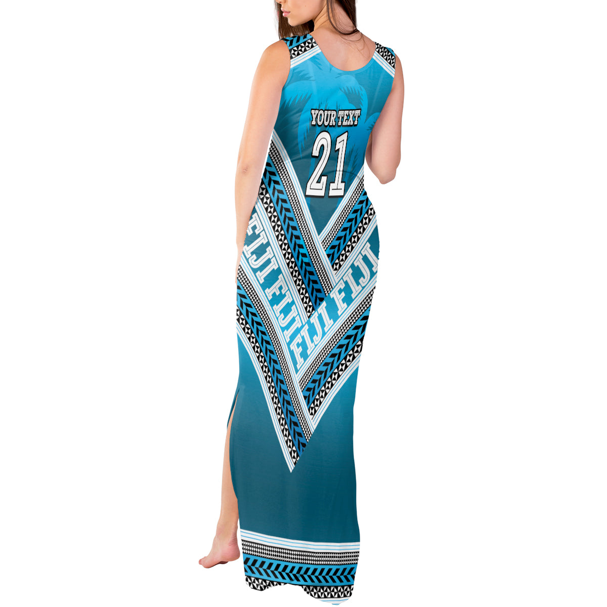 Custom Fiji Rugby Tank Maxi Dress Fijian Warrior With Polynesian Tribal Tattoos