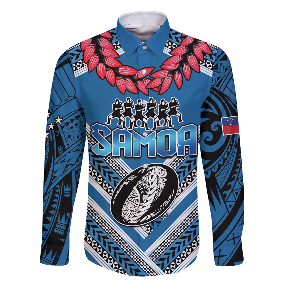Custom Manuma Samoa Rugby Family Matching Mermaid Dress and Hawaiian Shirt Ula fala Samoan Siva Tau Tribal