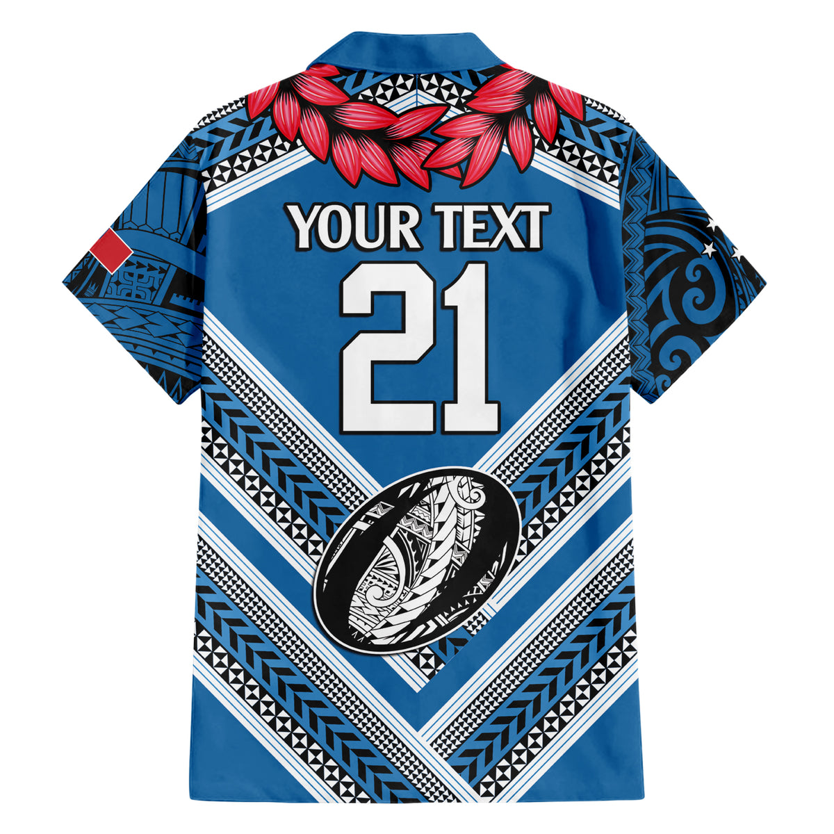 Custom Manuma Samoa Rugby Hawaiian Shirt Ula fala Samoan Siva Tau Tribal