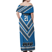 Custom Manuma Samoa Rugby Off Shoulder Maxi Dress Ula fala Samoan Siva Tau Tribal LT9 - Polynesian Pride