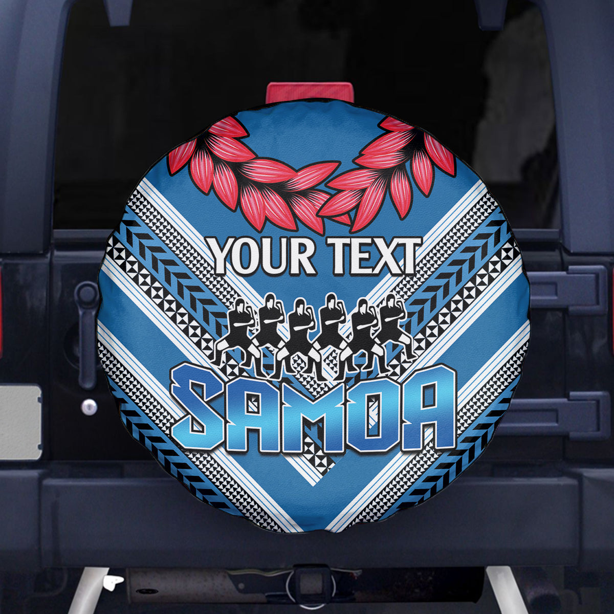 Custom Manuma Samoa Rugby Spare Tire Cover Ula fala Samoan Siva Tau Tribal LT9 - Polynesian Pride