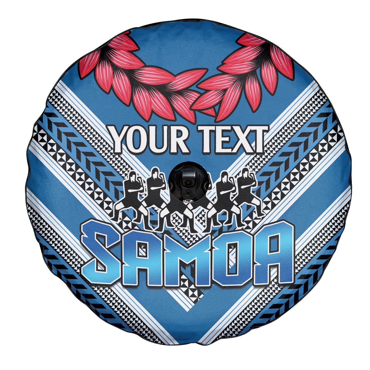 Custom Manuma Samoa Rugby Spare Tire Cover Ula fala Samoan Siva Tau Tribal LT9 - Polynesian Pride