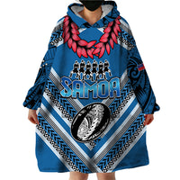 Custom Manuma Samoa Rugby Wearable Blanket Hoodie Ula fala Samoan Siva Tau Tribal