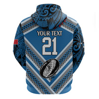 Custom Manuma Samoa Rugby Zip Hoodie Ula fala Samoan Siva Tau Tribal
