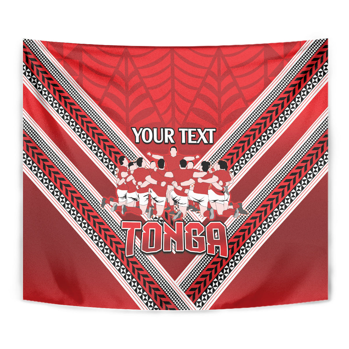Custom Tonga Rugby Tapestry Tonga Sipi Tau Ngatu Tribal Pattern