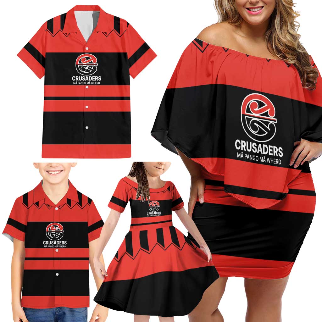 New Zealand Rugby Pacific Custom Family Matching Off Shoulder Short Dress and Hawaiian Shirt Whatumoana Classic Retro 2025