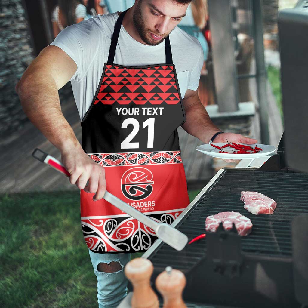 New Zealand Rugby Pacific Custom Apron Whatumoana Maori Kowhaiwhai Pattern - Polynesian Pride