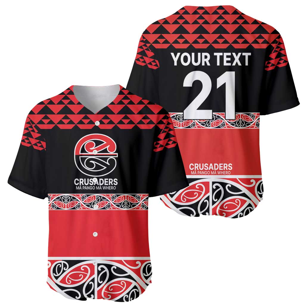 New Zealand Rugby Pacific Custom Baseball Jersey Whatumoana Maori Kowhaiwhai Pattern