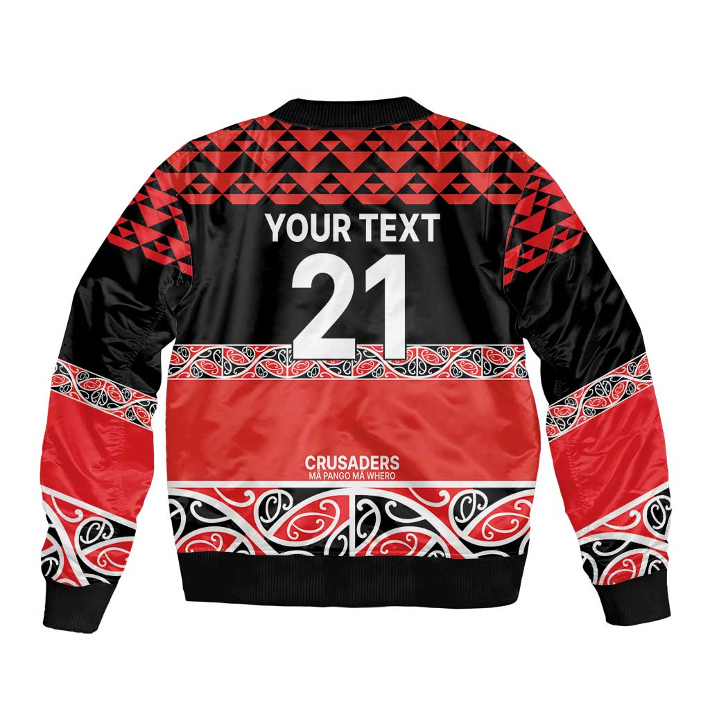 New Zealand Rugby Pacific Custom Bomber Jacket Whatumoana Maori Kowhaiwhai Pattern