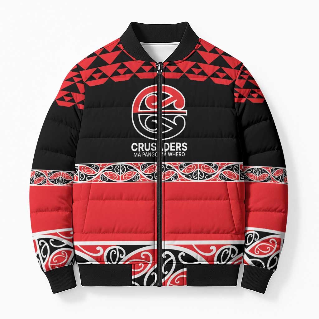 New Zealand Rugby Pacific Custom Bomber Puffer Jacket Whatumoana Maori Kowhaiwhai Pattern - Polynesian Pride