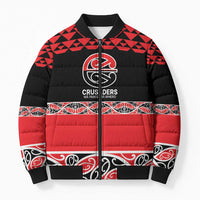 New Zealand Rugby Pacific Custom Bomber Puffer Jacket Whatumoana Maori Kowhaiwhai Pattern - Polynesian Pride