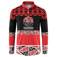 New Zealand Rugby Pacific Custom Button Sweatshirt Whatumoana Maori Kowhaiwhai Pattern