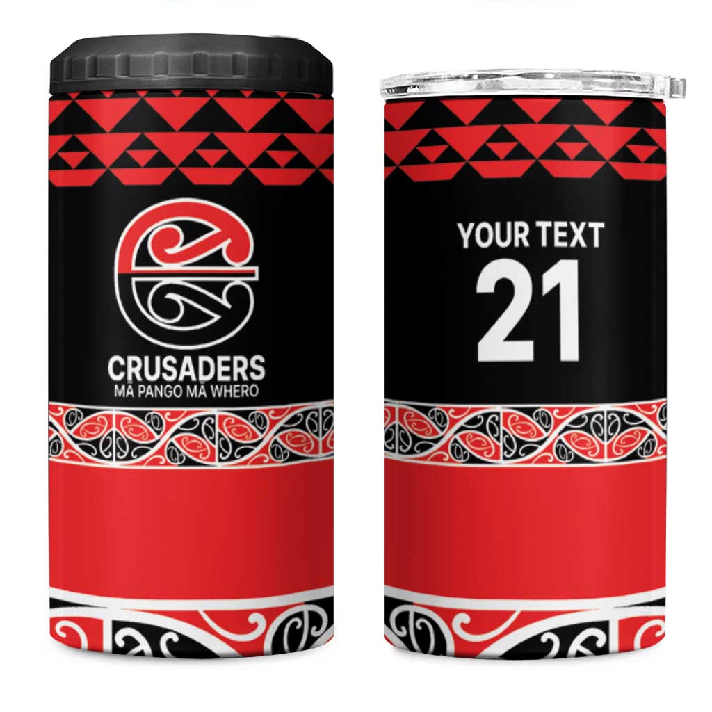 New Zealand Rugby Pacific Custom 4 in 1 Can Cooler Tumbler Whatumoana Maori Kowhaiwhai Pattern