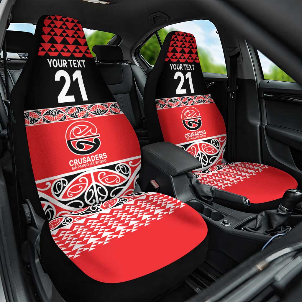 New Zealand Rugby Pacific Custom Car Seat Cover Whatumoana Maori Kowhaiwhai Pattern