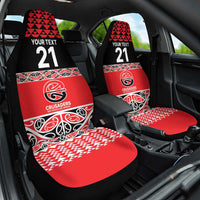 New Zealand Rugby Pacific Custom Car Seat Cover Whatumoana Maori Kowhaiwhai Pattern
