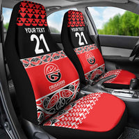 New Zealand Rugby Pacific Custom Car Seat Cover Whatumoana Maori Kowhaiwhai Pattern
