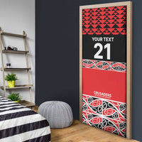 New Zealand Rugby Pacific Custom Door Cover Whatumoana Maori Kowhaiwhai Pattern - Polynesian Pride