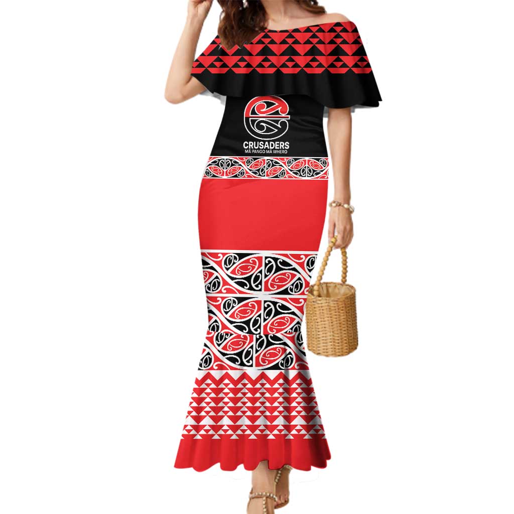 New Zealand Rugby Pacific Custom Family Matching Mermaid Dress and Hawaiian Shirt Whatumoana Maori Kowhaiwhai Pattern