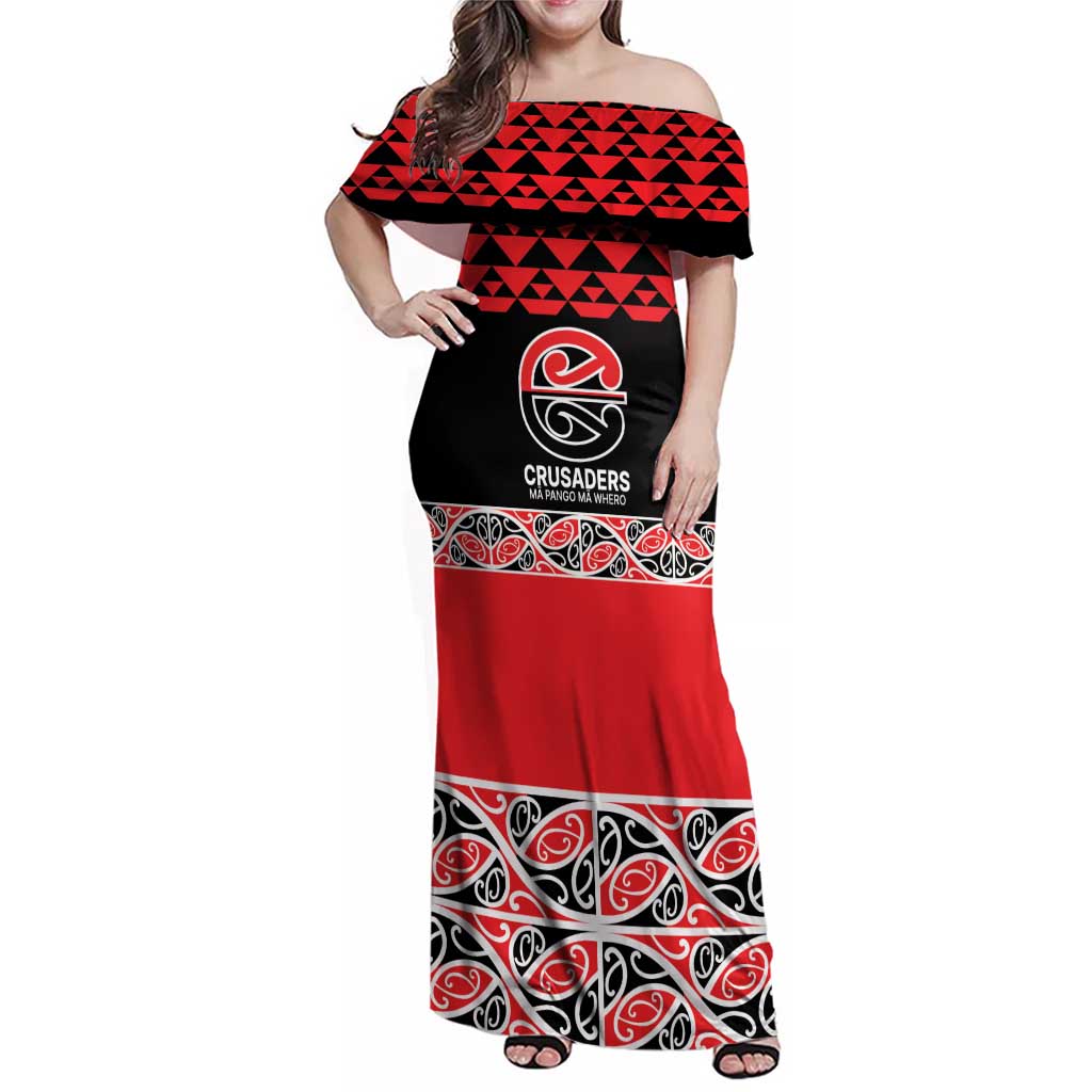 New Zealand Rugby Pacific Custom Family Matching Off Shoulder Maxi Dress and Hawaiian Shirt Whatumoana Maori Kowhaiwhai Pattern
