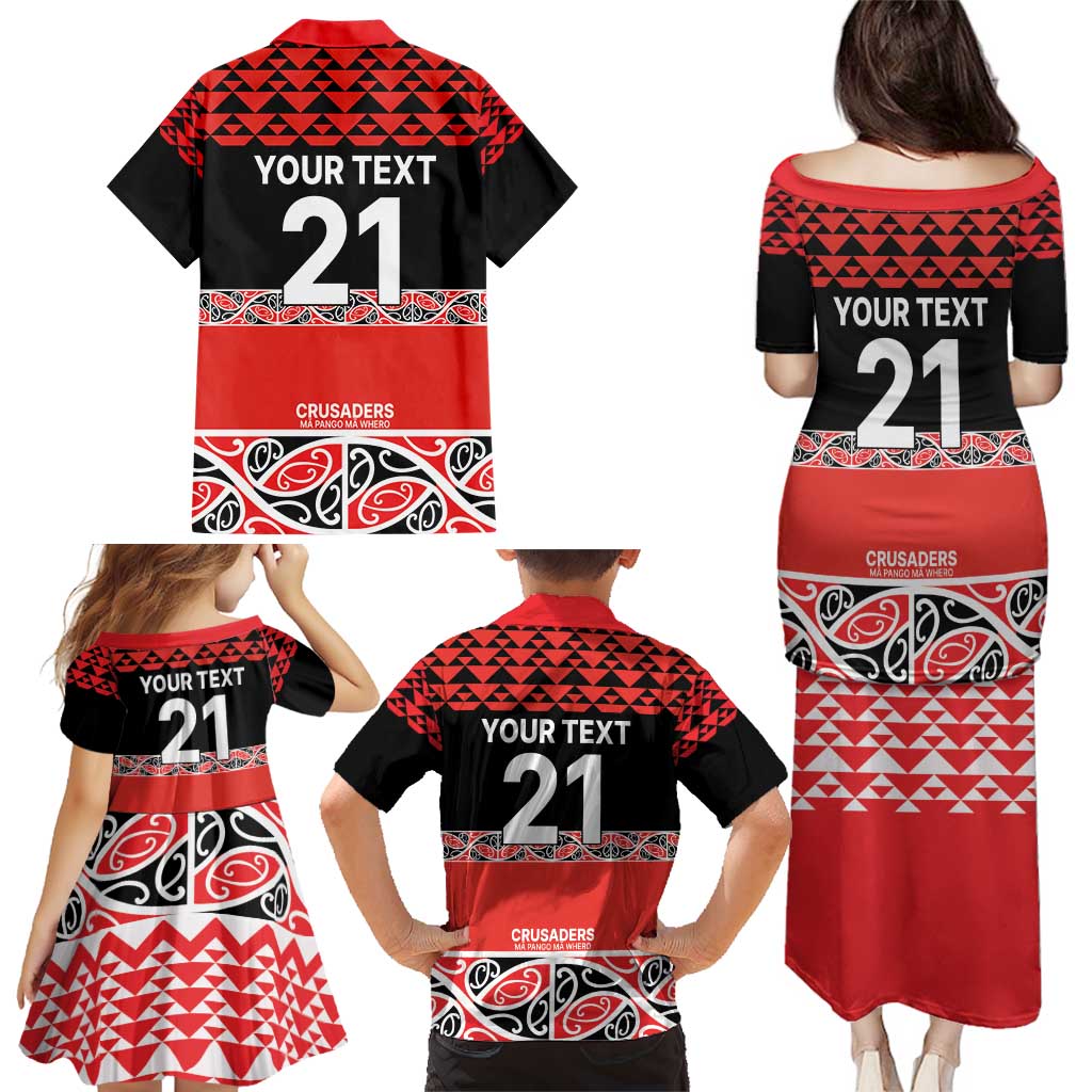 New Zealand Rugby Pacific Custom Family Matching Puletasi and Hawaiian Shirt Whatumoana Maori Kowhaiwhai Pattern