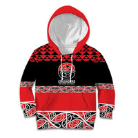 New Zealand Rugby Pacific Custom Kid Hoodie Whatumoana Maori Kowhaiwhai Pattern
