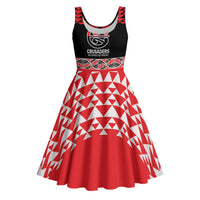 New Zealand Rugby Pacific Custom Midi Dress Whatumoana Maori Kowhaiwhai Pattern - Polynesian Pride