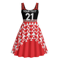New Zealand Rugby Pacific Custom Midi Dress Whatumoana Maori Kowhaiwhai Pattern - Polynesian Pride