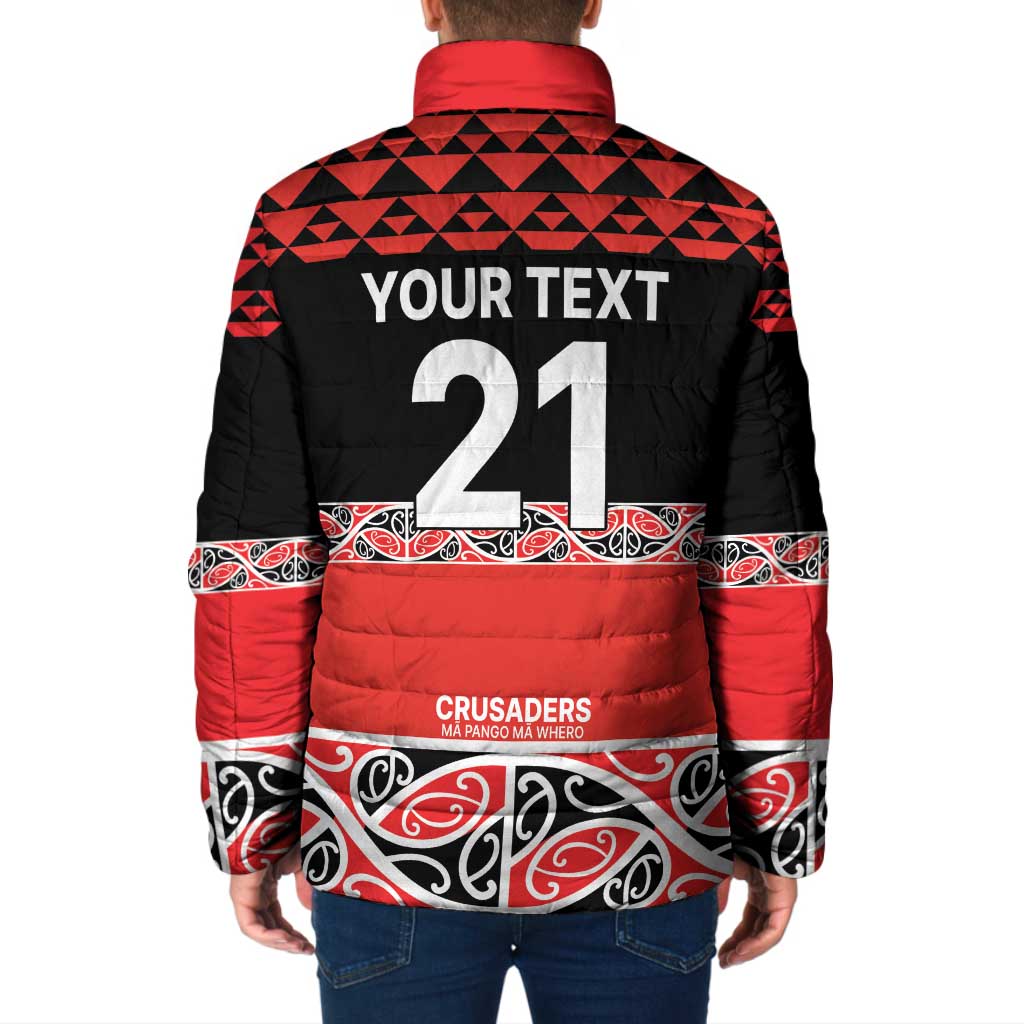 New Zealand Rugby Pacific Custom Padded Jacket Whatumoana Maori Kowhaiwhai Pattern - Polynesian Pride