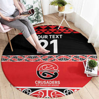 New Zealand Rugby Pacific Custom Round Carpet Whatumoana Maori Kowhaiwhai Pattern