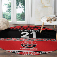 New Zealand Rugby Pacific Custom Round Carpet Whatumoana Maori Kowhaiwhai Pattern