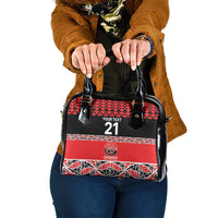 New Zealand Rugby Pacific Custom Shoulder Handbag Whatumoana Maori Kowhaiwhai Pattern