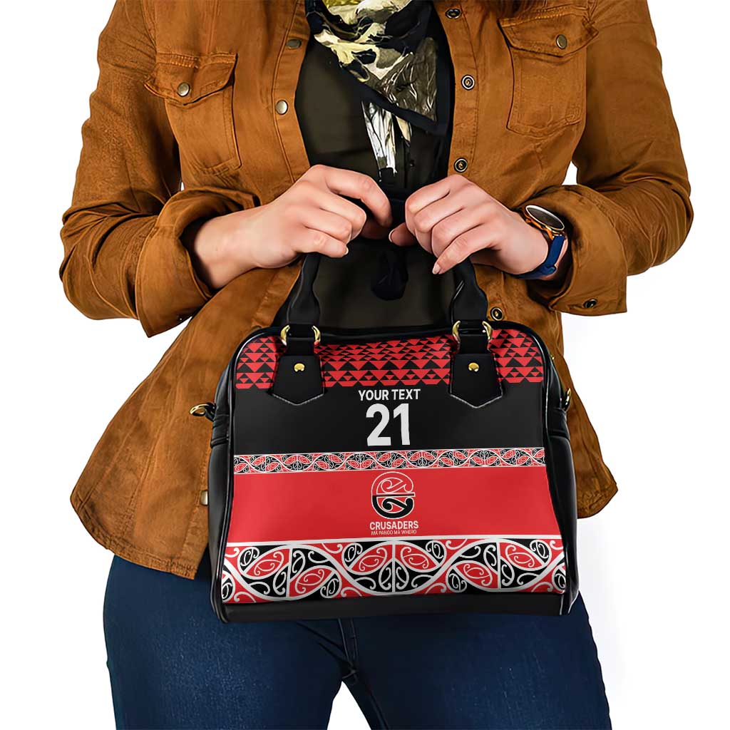 New Zealand Rugby Pacific Custom Shoulder Handbag Whatumoana Maori Kowhaiwhai Pattern