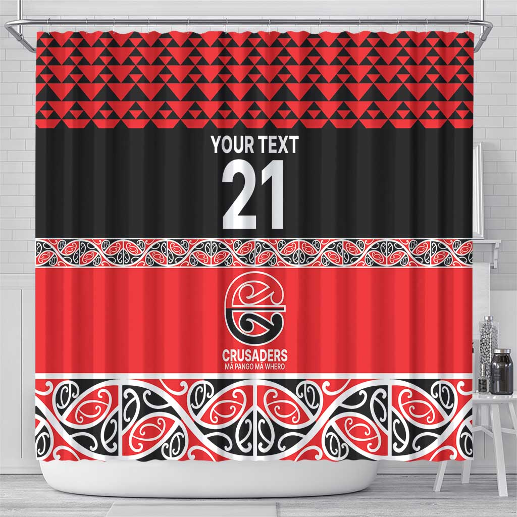 New Zealand Rugby Pacific Custom Shower Curtain Whatumoana Maori Kowhaiwhai Pattern