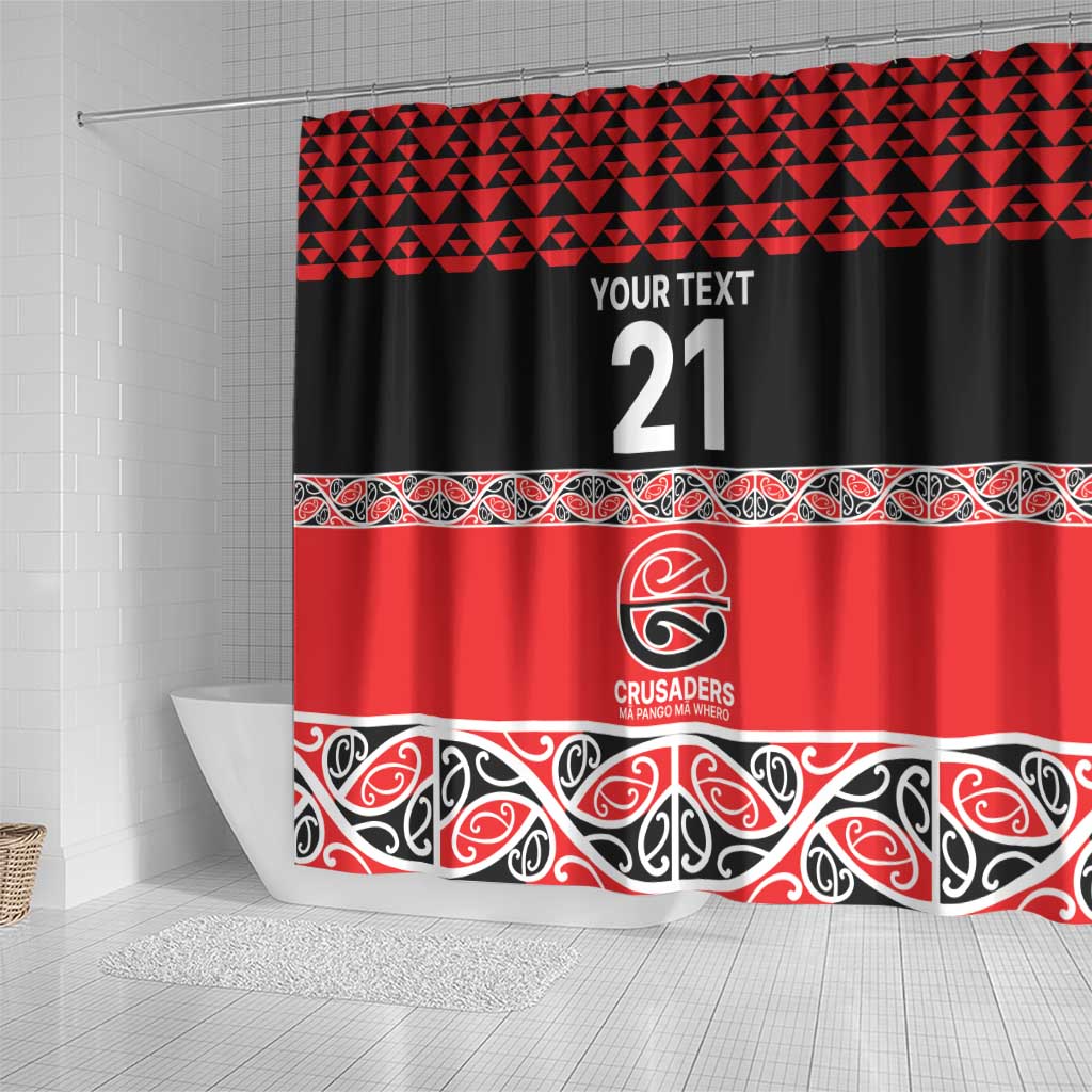 New Zealand Rugby Pacific Custom Shower Curtain Whatumoana Maori Kowhaiwhai Pattern