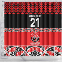 New Zealand Rugby Pacific Custom Shower Curtain Whatumoana Maori Kowhaiwhai Pattern