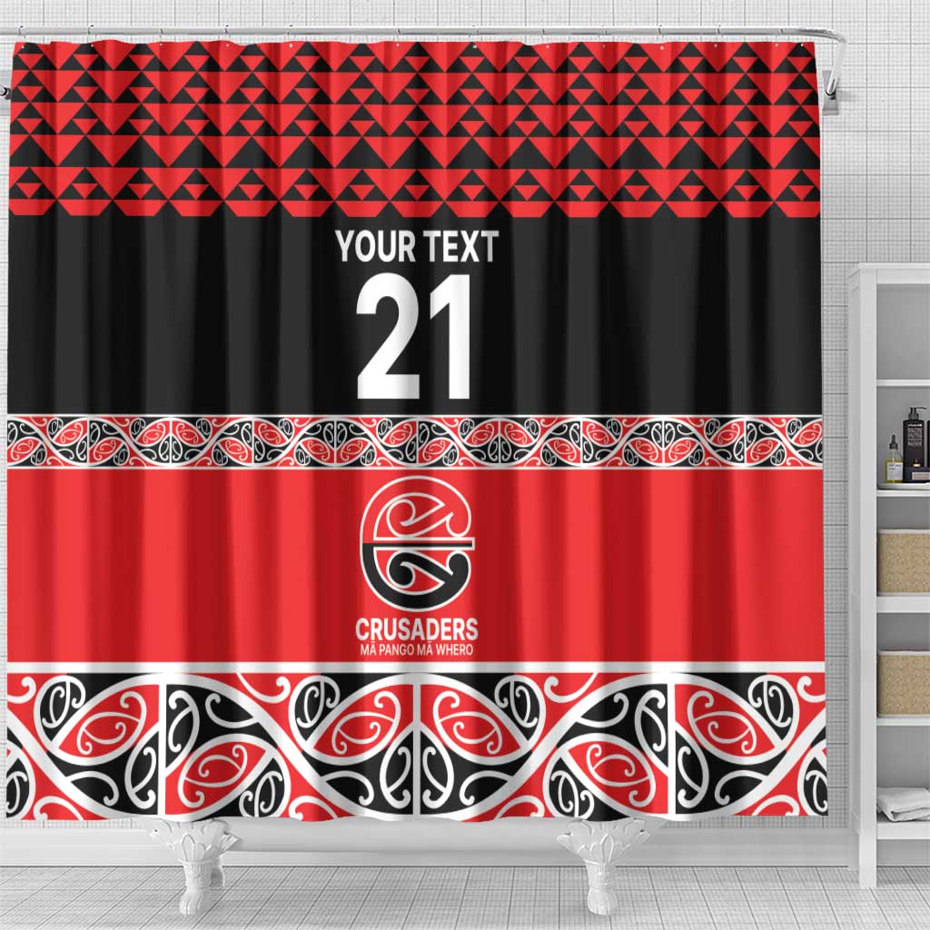 New Zealand Rugby Pacific Custom Shower Curtain Whatumoana Maori Kowhaiwhai Pattern