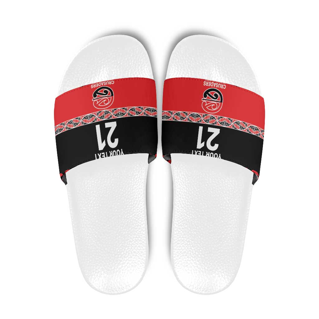 New Zealand Rugby Pacific Custom Slide Sandals Whatumoana Maori Kowhaiwhai Pattern - Polynesian Pride