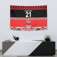 New Zealand Rugby Pacific Custom Tapestry Whatumoana Maori Kowhaiwhai Pattern