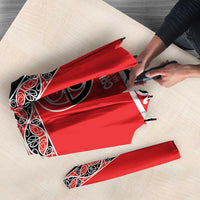 New Zealand Rugby Pacific Custom Umbrella Whatumoana Maori Kowhaiwhai Pattern - Polynesian Pride