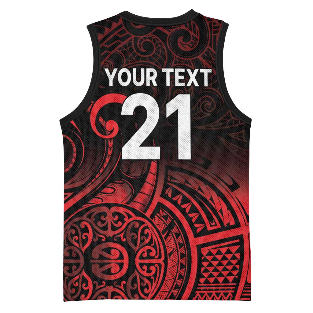 New Zealand Rugby Pacific Custom Basketball Jersey Whatumoana Maori Tribal Tattoo - Polynesian Pride