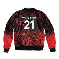 New Zealand Rugby Pacific Custom Bomber Jacket Whatumoana Maori Tribal Tattoo