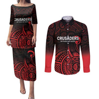 New Zealand Rugby Pacific Custom Couples Matching Puletasi and Long Sleeve Button Shirt Whatumoana Maori Tribal Tattoo