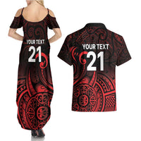 New Zealand Rugby Pacific Custom Couples Matching Summer Maxi Dress and Hawaiian Shirt Whatumoana Maori Tribal Tattoo