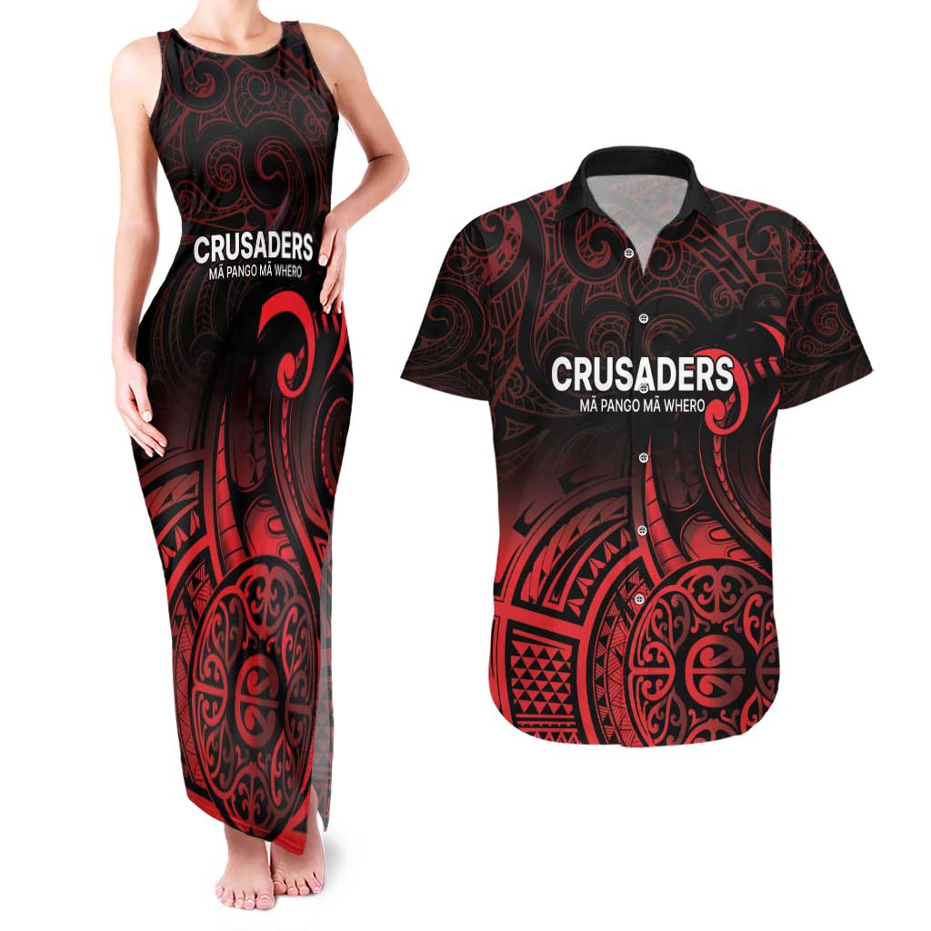 New Zealand Rugby Pacific Custom Couples Matching Tank Maxi Dress and Hawaiian Shirt Whatumoana Maori Tribal Tattoo