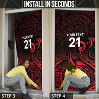 New Zealand Rugby Pacific Custom Door Cover Whatumoana Maori Tribal Tattoo - Polynesian Pride