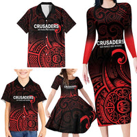 New Zealand Rugby Pacific Custom Family Matching Long Sleeve Bodycon Dress and Hawaiian Shirt Whatumoana Maori Tribal Tattoo