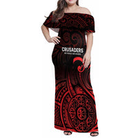 New Zealand Rugby Pacific Custom Family Matching Off Shoulder Maxi Dress and Hawaiian Shirt Whatumoana Maori Tribal Tattoo