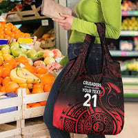 New Zealand Rugby Pacific Custom Grocery Bag Whatumoana Maori Tribal Tattoo