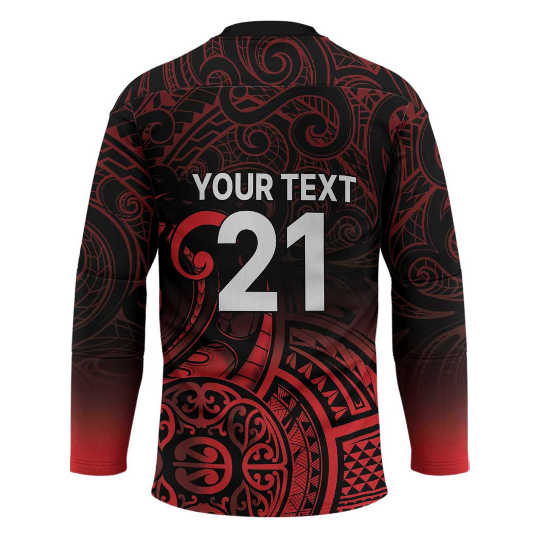New Zealand Rugby Pacific Custom Hockey Jersey Whatumoana Maori Tribal Tattoo - Polynesian Pride