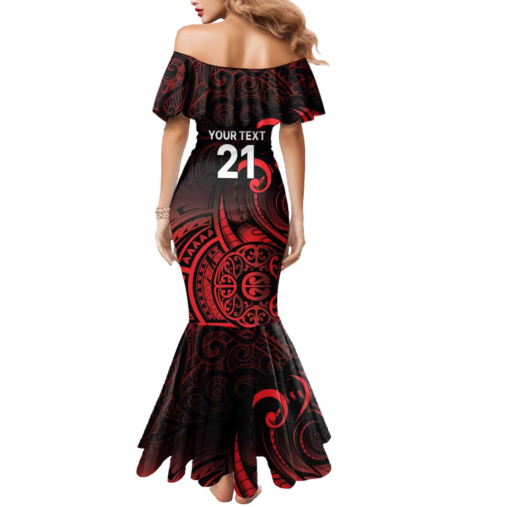 New Zealand Rugby Pacific Custom Mermaid Dress Whatumoana Maori Tribal Tattoo